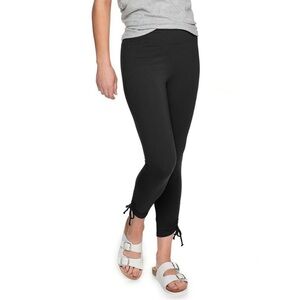✨3/$20✨ Sonoma Black Cinched Leggings Mid Rise. NWT. 25” Inseam. Size Small